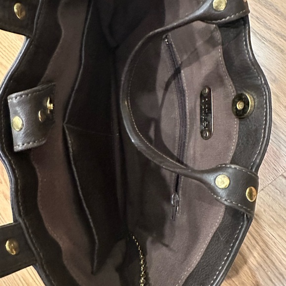 Botkier genuine leather tassel purse handbag bag hobo boho dark brown EUC - Picture 5 of 8